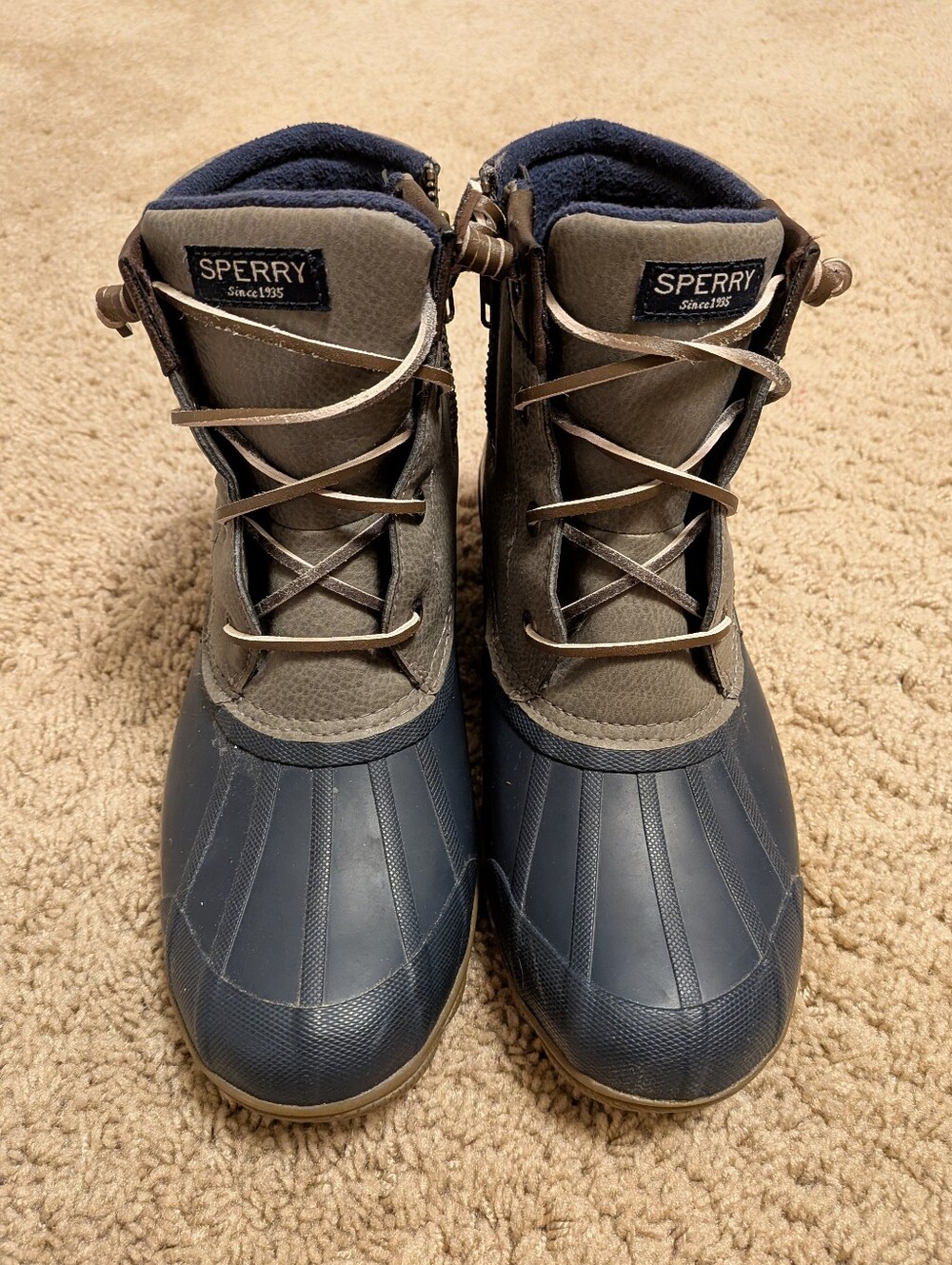 Sperry Blue & Gray Waterproof Lace-Up Boots